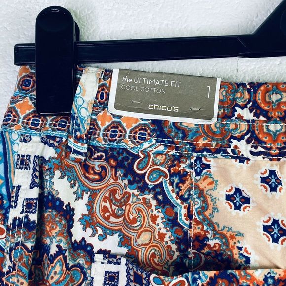 Chico's 1 US 8 Capri Pants Ultimate Fit Cool Cotton - Picture 6 of 6